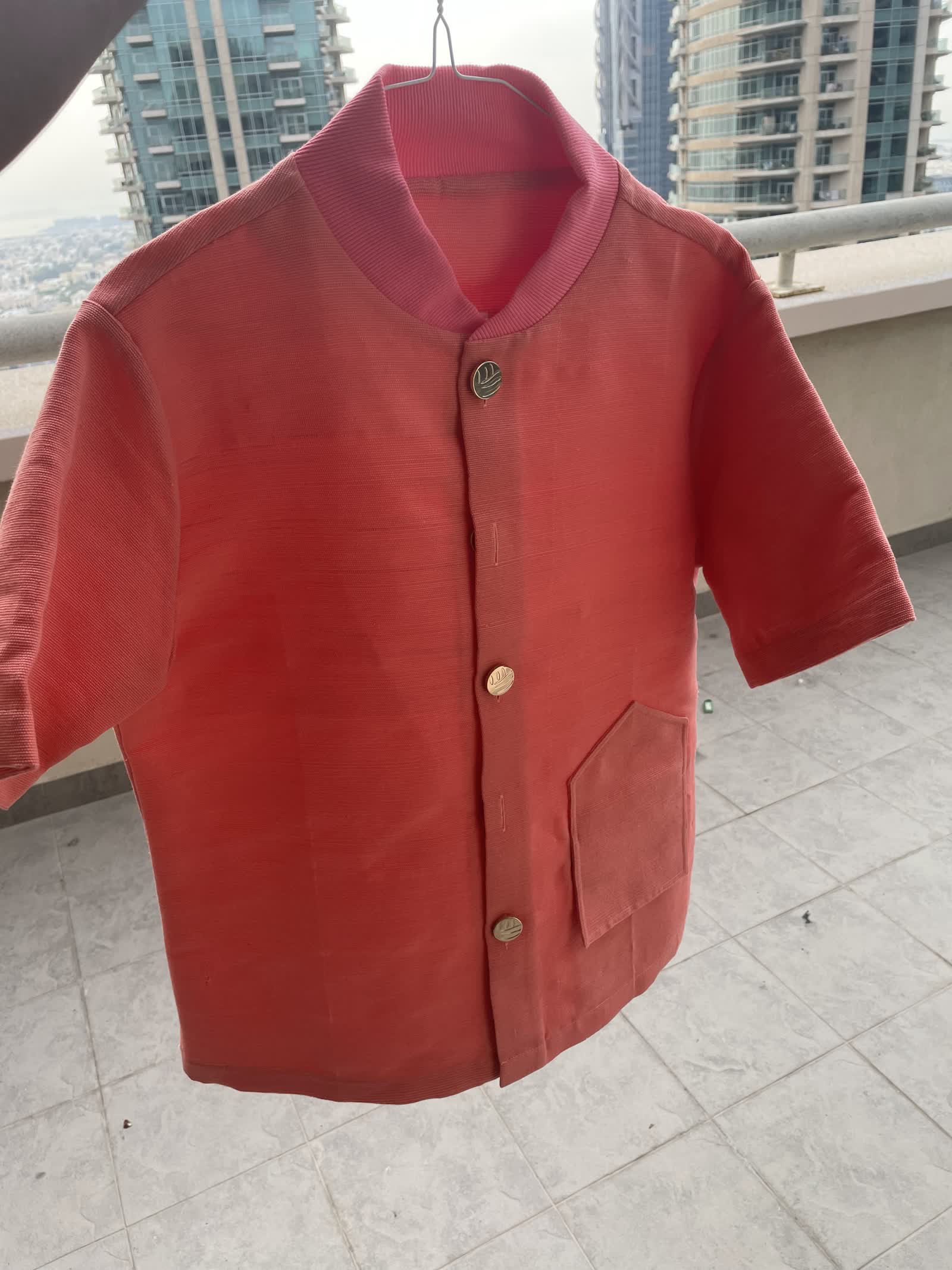 Upendo Short Sleeves Coat — Women by WEMADEK — hand-tailored garment, view 1 of 3